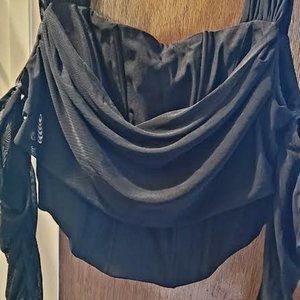 Mesh Black Soft Crop Top